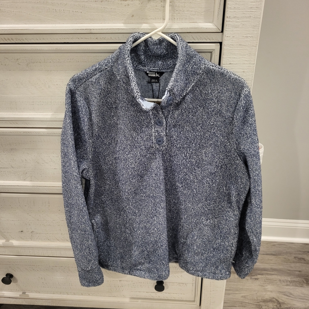 Eddie Bauer Men's Heathered Blue Sweater